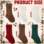 Syhood 6 Pcs Cable Knit Christmas Stockings Large Christmas Stocking, Novel - Image 2