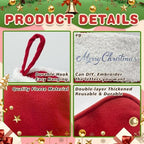 4 Pack Christmas Stockings 20 Inches Large Merry Christmas Stocking Holiday Party Decor Hanging Tree Fireplace Mantle Ornaments Decorations (4, Multi-Large) - Image 3