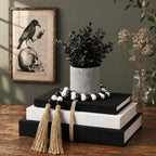 Pinkunn 5 Pcs Gothic Decorative Books with Fake Plants Bead Garland Hemp by Pinkunn