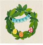 Roeda Brighten Your Life 14923m Easter Word Banner with Warm Colored Eggs with Patterns Wreath Kit Easter Magnet Set of 4, 9.25" W x 3.4" H - Image 2