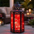 Vela Lanterns Decorative Indoor Red Gothic Fairy Light Candle Holder, L by VelaCandleLanterns