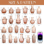 Petal Petite Small Amber Glass Bud Vase Set of 24 for Wedding Centerpieces - Image 2