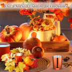 Umigy 12 Set Fall Candle Holders Glass Votive, Maple Leaf, Classic Color - Image 7