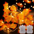 Fall Garland with Lights, Maple Leaf Lights, Fall Decor 29.4FT 80LED, 2Pack by JOHUNT
