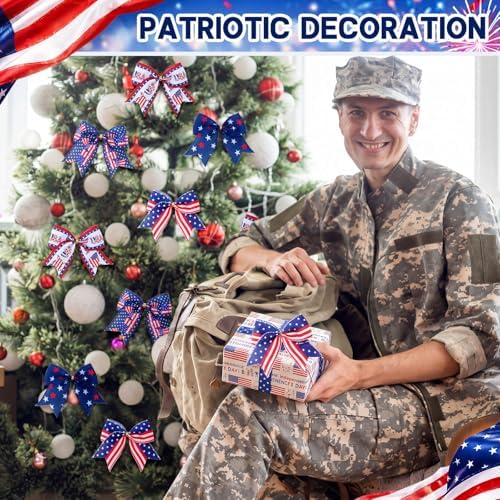 Daifunli 48 Pcs 6 Inch Patriotic Bows for Wreaths - Image 5