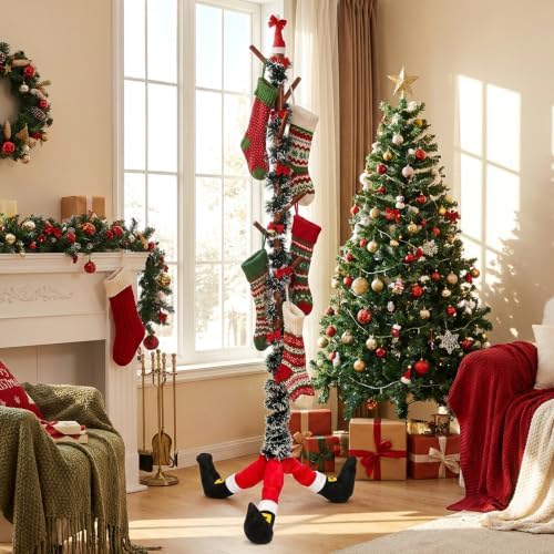 Christmas Wooden Stocking Holder Stand, Freestanding Stocking Rack Kit - Image 6