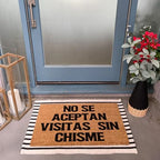 Funny Coir Doormat No Se Aceptan Visitas Sin Chisme Welcome Front Porch Decor for The Entrance Way Personalized Rugs With Heavy-Duty PVC Backing Non Slip Outdoor 23.6 x 15.7 Inch - Image 2
