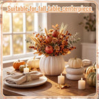 White 6 Pack Plastic Pumpkin Vase 5.12 x 3.94 in Artificial Fall Flower Pot with Foam Pumpkin Planter for Artificial Flower Floral Arrangement Home Party Harvest Thanksgiving Autumn Table - Image 4
