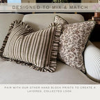 Palm & Loom 100% Cotton Linen Cushion Cover - Aira Decorative Throw Pillow Case with Moss Green & Brown with Piping - Modern Traditional Living Room, Bedroom Pillow Cover (Kavi, 20" x 20" (Pack of 1)) - Image 7