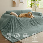 Bedsure Soft Large Fleece Blanket for Bed Sage Green 120"x120" - Image 5