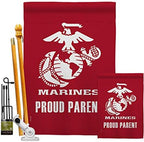 Proud Marine Parent Garden House Flag - Kit Armed Forces Corps USMC Semper Fi United State American Military Veteran Retire Official - Banner Small Yard Gift Double-Sided Made in USA 28 X 40 by Unknown