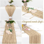 16 Pack Beige Cheesecloth Table Runners 20x120 Inch Gauze Table Runner Cheese Cloth 10FT Beige Table Runner Rustic Sheer Runner for Wedding Birthday Party Baby Shower Table Decor - Image 4