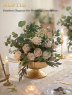 NUPTIO Gold Compote Vase for Centerpiece 8.5" Wide Opening, 10 Pcs - Image 2