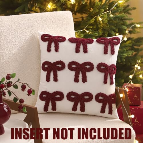 Christmas Red Bows Throw Pillow Cover 18 x 18 Set of 2 - Image 4