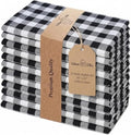 Urban Villa Cloth Napkins Cotton 20x20 (Set of 12) Black Cheks by CottonTrends
