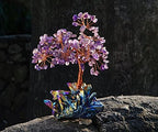 Crocon® Amethyst Crystals Tree with Rainbow Titanium Cluster Base Tree - Image 5