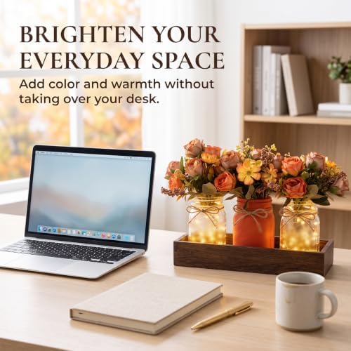 Fall Mason Jar Table Centerpieces with LED Fairy Lights, Fall Decor - Image 7