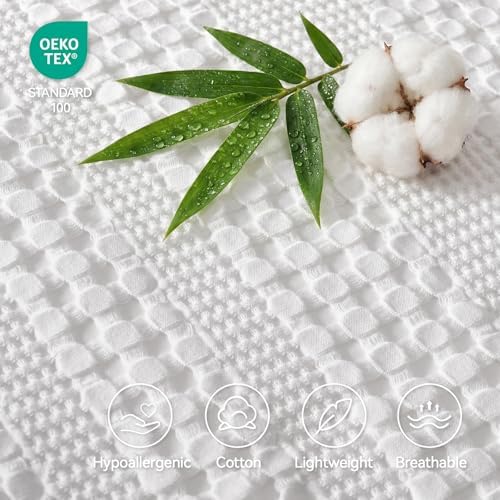 a moment 2 Pack Bamboo Fiber Pillow Covers - Waffle Weave, Ultra Soft & Breathable, Euro Shams Cotton Throw Pillow for Couch, Sofa, Bedroom Living Room 26x26 Inch White - Image 2