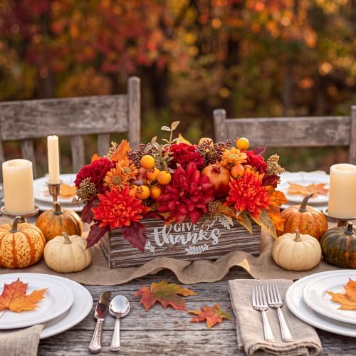 Fall Centerpieces for Tables Fall Flower in Pot Thanksgiving Table Decor - Image 3