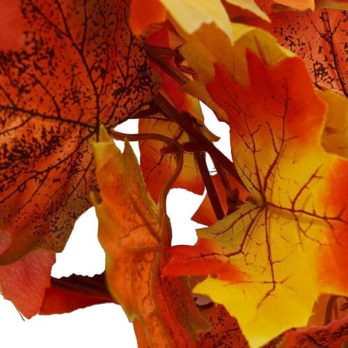 6pack Fall Garland Maple Leaf Garlands 5.9Ft/Piece Fall Maple Leaves Garland Hanging Vine Garlands Artificial Autumn Foliage Thanksgiving Christmas Decor (6, Orange) - Image 5