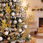 Gold 66 Pcs Christmas Glitter Picks and Sprays, Xmas Artificial Floral Stems Branches Berry Leaf Pine for Tree Topper Wreath Garland Centerpiece Holiday Party Home Decor - Image 4