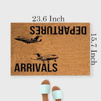 Funny The Entrance Way Outside Personalized Rug with Heavy-Duty Non Slip Outdoor Coconut Coir Doormat Pets Lover Gift 23.6 x 15.7 inch (Arrivals and Departures Airplane) - Image 2