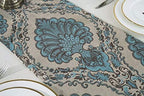 Embroidery Luxury Table Runner Jacquard Fabric Table Runner with Multi-Tassels for Dining Room Dresser Wedding Party Decorations, 13" x 70", Red - Image 4