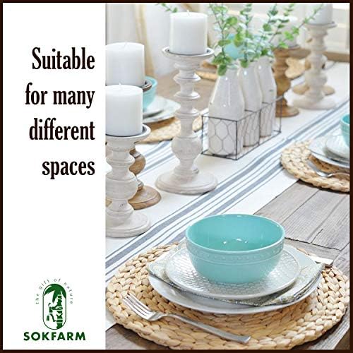 Round Woven Placemats Set of 10, 13.4 Inch Water Hyacinth Charger Plates with Clean Straight Rim, Bulk Handwoven Wicker Table Mats for Modern Minimalist Dining, Parties and Holiday Entertaining - Image 4