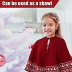 Christmas Tree Skirt, Christmas Decorations,Knitting Wool Retro Small Snowflake Xmas Tree Skirt Decorations,Can be Used as a Shawl.(48 Inch,Red)… - Image 6