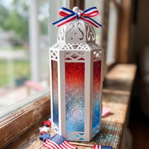 Vela Lanterns Decorative Indoor Candle Holder, Red/White/Blue, M, 3-Pack - Image 3