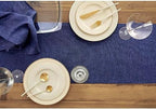 Solino Home 100% Pure Linen Dining Table Runner Navy, Athena 14 x 72 in - Image 3