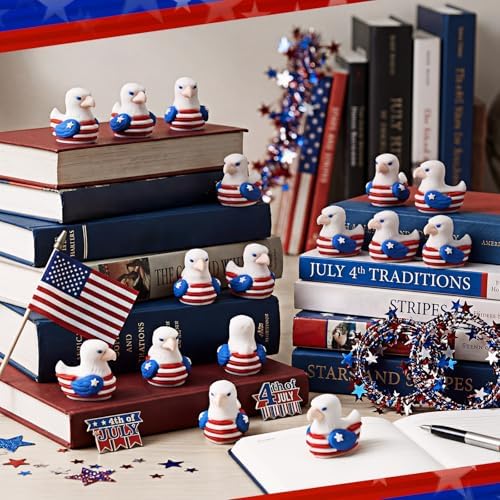 Soulchen 100 Pcs Mini Patriotic Eagle Duck Figurine Bulk - Image 2