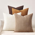 Topfinel Gold Brown Gradient Fall Pillow Case Rustic Throw Pillow Covers 22x22 Inch Set of 4 Soft Farmhouse Corduroy Striped Decorative Cushion Cover for Sofa Couch Living Room Bedroom by Topfinel
