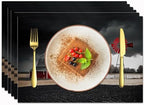 Farmhouse Placemats Set of 6, Black and Red Place Mats, Rustic Wipeable Washable Table Mat for Kitchen Dining Home Decor Linen Plate Mat 18x12 Inch - Image 6