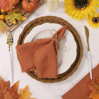 TURSTIN 24 Pieces Thanksgiving Cotton Linen Cloth Napkin Handmade Cloth - Image 4