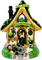 Blue Sky Clayworks The Drunken Leprechaun Candle House, Ceramic 8" L x 7" W x 9" H, Shamrock Pub Glow by BlueSkyClayworks