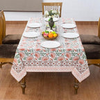 Home Spun & Crafts 72x108 Inches Rectangle Hand Block Print Tablecloth, 100% Cotton, Red Green Floral Table Cloths Washable, Traditional Indian for Dining Outdoor Thanksgiving Halloween Christmas - Image 4
