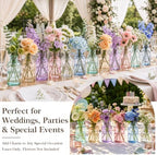 12 Pack Mason Jar Vases for Centerpieces,Colored Flower Glass Bud Vases Set - Image 2