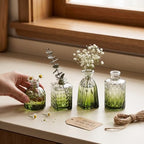 Clear Gradient Green Glass Bud Vase Set of 22 Pcs,Small Bud Vases in Bulk,Glass Crystal Flower Vases Table Centerpieces for Party Event Wedding Decor Baby Shower Decorations (Gradient Green, 22 Pcs) - Image 2