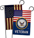 US Navy Veteran Garden Flag - Pack Armed Forces USN Seabee United State American Military Retire Official USA Vintage Applique - House Banner Small Yard Gift Double-Sided Made in 13 X 18.5 by Unknown