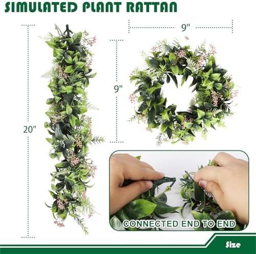 Fake Hanging Plants 18Pc-20 Artificial Ivy Vines, UV Resistant Greenery Ivy Leaves Garland with Flowers for Wedding Outdoor Decoration Home Indoor Wall Décor - Image 4