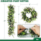 Fake Hanging Plants 21Pc-20 Artificial Ivy Vines, UV Resistant Greenery Ivy Leaves Garland with Flowers for Wedding Outdoor Decoration Home Indoor Wall Décor - Image 4