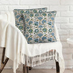 Ridhi Block Print Asparagus Green Pillow Cover 20" x 20" (Pack of 2) Decorative Couch Pillows for Living Room, Farmhouse Chic Boho Cute Outdoor Pillows Covers Gifts for Spring, Mother's Day - Image 2