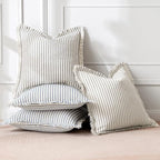 MIULEE Gray Striped Euro Decorative Throw Pillow Covers, 24x24 - Image 4