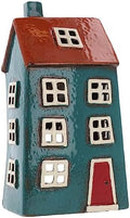 Shudehill Giftware Ceramic Village Pottery Bright Colour Range Tealight Holder, beautiful house-warming gift, Home Ornament, Candle Holder… (Blue/Dark Blue) by Shudehill+Giftware