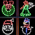 4 Pack Christmas Window Silhouette LED Lights Decorations, Santa Claus, Wreath, Angel, Snow Man Christmas Window Light Decorations with 50 Bulbs for Holiday Wall Door Glass Decorations by StayCoolThisSummer