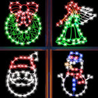 4 Pack Christmas Window Silhouette LED Lights Decorations, Santa Claus, Wreath, Angel, Snow Man Christmas Window Light Decorations with 50 Bulbs for Holiday Wall Door Glass Decorations by StayCoolThisSummer