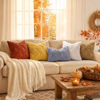 decorUhome Faux Fur Mustard Yellow Throw Pillow Covers 26x26 Set of 2 - Image 2