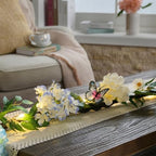 Valery Madelyn 9FT Hydrangeas Spring Summer Flower Garland for Mantle Decor - Image 5