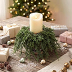 6 Pcs Christmas Draping Wreath Candle Rings, Pine, 3.5 in, Classic - Image 4